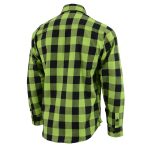 Milwaukee Leather MNG11632 Men’s Flannel Plaid Black and Neon Green Long Sleeve Cotton Button Down Shirt - Image 5
