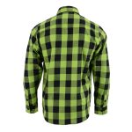 Milwaukee Leather MNG11632 Men’s Flannel Plaid Black and Neon Green Long Sleeve Cotton Button Down Shirt - Image 2