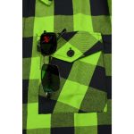 Milwaukee Leather MNG11632 Men’s Flannel Plaid Black and Neon Green Long Sleeve Cotton Button Down Shirt - Image 9