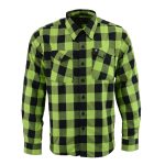 Milwaukee Leather MNG11632 Men’s Flannel Plaid Black and Neon Green Long Sleeve Cotton Button Down Shirt - Image 4