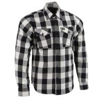 Milwaukee Leather MNG11633 Men’s Flannel Plaid Shirt Black and White Long Sleeve Cotton Button Down Shirt