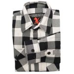 Milwaukee Leather MNG11633 Men’s Flannel Plaid Shirt Black and White Long Sleeve Cotton Button Down Shirt - Image 6
