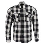 Milwaukee Leather MNG11633 Men’s Flannel Plaid Shirt Black and White Long Sleeve Cotton Button Down Shirt - Image 4