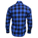 Milwaukee Leather MNG11634 Men’s Black and Blue Flannel Plaid Long Sleeve Cotton Button Down Shirt - Image 2