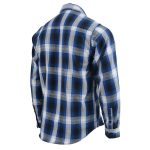Milwaukee Leather MNG11635 Men’s Flannel Plaid Blue and White Long Sleeve Cotton Button Down Shirt - Image 5