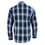 Milwaukee Leather MNG11635 Men’s Flannel Plaid Blue and White Long Sleeve Cotton Button Down Shirt - Image 2
