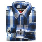 Milwaukee Leather MNG11635 Men’s Flannel Plaid Blue and White Long Sleeve Cotton Button Down Shirt - Image 6