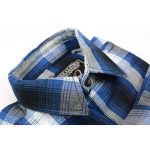Milwaukee Leather MNG11635 Men’s Flannel Plaid Blue and White Long Sleeve Cotton Button Down Shirt - Image 7