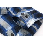 Milwaukee Leather MNG11635 Men’s Flannel Plaid Blue and White Long Sleeve Cotton Button Down Shirt - Image 8