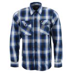 Milwaukee Leather MNG11635 Men’s Flannel Plaid Blue and White Long Sleeve Cotton Button Down Shirt - Image 4