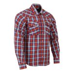 Milwaukee Leather MNG11638 Men’s Red and Blue with White Long Sleeve Cotton Flannel Shirt