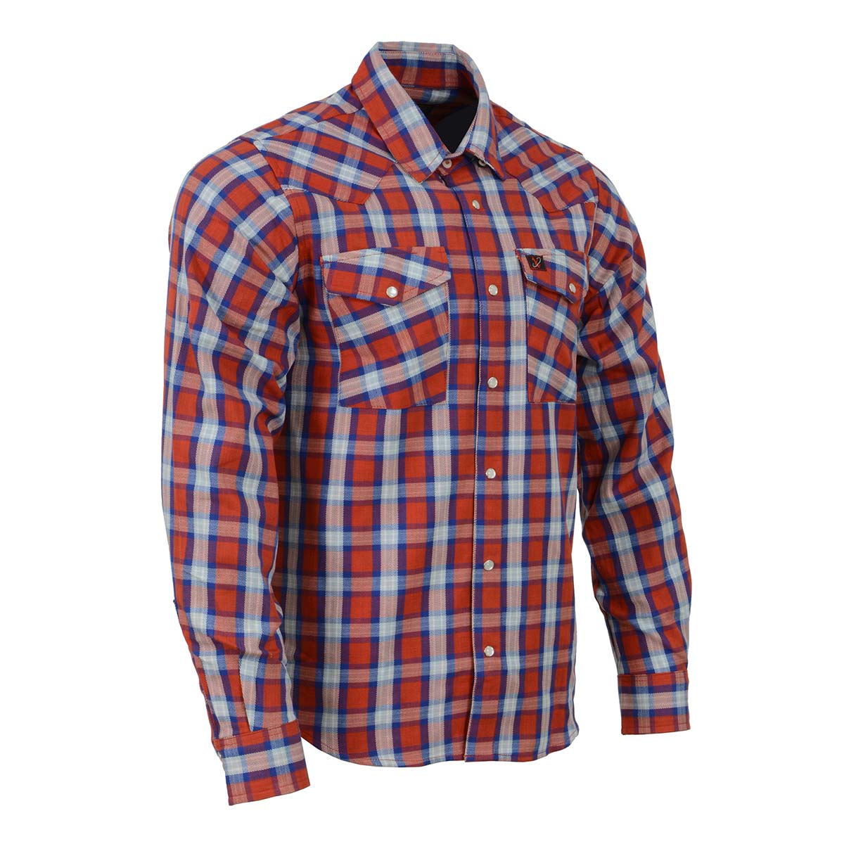 Milwaukee Leather MNG11638 Men’s Red and Blue with White Long Sleeve Cotton Flannel Shirt