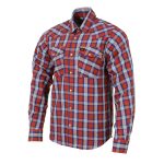 Milwaukee Leather MNG11638 Men’s Red and Blue with White Long Sleeve Cotton Flannel Shirt - Image 11
