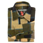 Milwaukee Leather MNG11639 Men’s Flannel Plaid Beige with Black and Blue Long Sleeve Cotton Button Down Shirt - Image 14