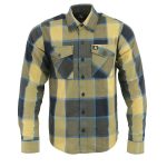Milwaukee Leather MNG11639 Men’s Flannel Plaid Beige with Black and Blue Long Sleeve Cotton Button Down Shirt - Image 11