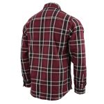 Milwaukee Leather MNG11640 Men’s Flannel Plaid Shirt Maroon Black and White Long Sleeve Cotton Button Down Shirt - Image 5
