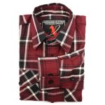 Milwaukee Leather MNG11640 Men’s Flannel Plaid Shirt Maroon Black and White Long Sleeve Cotton Button Down Shirt - Image 6