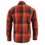 Milwaukee Leather MNG11641 Men’s Flannel Plaid Shirt Orange with Red and Black Long Sleeve Cotton Button Down Shirt - Image 2