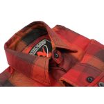 Milwaukee Leather MNG11641 Men’s Flannel Plaid Shirt Orange with Red and Black Long Sleeve Cotton Button Down Shirt - Image 7