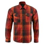 Milwaukee Leather MNG11641 Men’s Flannel Plaid Shirt Orange with Red and Black Long Sleeve Cotton Button Down Shirt - Image 4