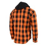 Milwaukee Leather MNG11642 Men’s Flannel Plaid Orange and Black Long Sleeve Cotton Button Down Shirt w/ Hoodie - Image 10
