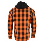 Milwaukee Leather MNG11642 Men’s Flannel Plaid Orange and Black Long Sleeve Cotton Button Down Shirt w/ Hoodie - Image 9