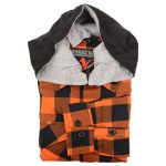 Milwaukee Leather MNG11642 Men’s Flannel Plaid Orange and Black Long Sleeve Cotton Button Down Shirt w/ Hoodie - Image 11