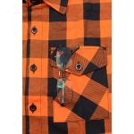 Milwaukee Leather MNG11642 Men’s Flannel Plaid Orange and Black Long Sleeve Cotton Button Down Shirt w/ Hoodie - Image 14