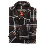Milwaukee Leather MNG11643 Men’s Flannel Plaid Brown Black and White Long Sleeve Cotton Button Down Shirt - Image 6