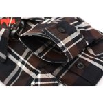 Milwaukee Leather MNG11643 Men’s Flannel Plaid Brown Black and White Long Sleeve Cotton Button Down Shirt - Image 8