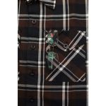 Milwaukee Leather MNG11643 Men’s Flannel Plaid Brown Black and White Long Sleeve Cotton Button Down Shirt - Image 9