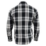 Milwaukee Leather MNG11644 Men’s Flannel Plaid Black and White Long Sleeve Cotton Button Down Shirt - Image 2