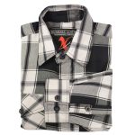 Milwaukee Leather MNG11644 Men’s Flannel Plaid Black and White Long Sleeve Cotton Button Down Shirt - Image 6