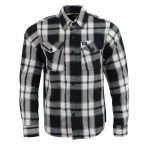 Milwaukee Leather MNG11644 Men’s Flannel Plaid Black and White Long Sleeve Cotton Button Down Shirt - Image 4