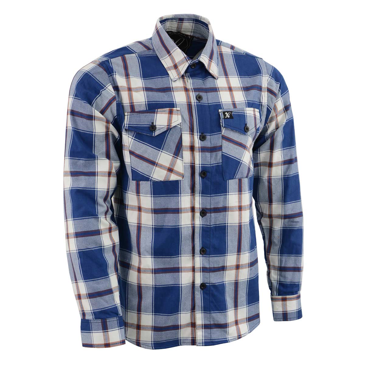 Milwaukee Leather Men’s Plaid Flannel Long Sleeve Shirt with Chest Pockets