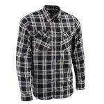 Milwaukee Leather MNG11646 Men’s Flannel Plaid Shirt Black and White Long Sleeve Cotton Button Down Shirt - Image 11