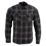 Milwaukee Leather MNG11647 Men’s Black with Grey and Red Long Sleeve Cotton Flannel Shirt - Image 4