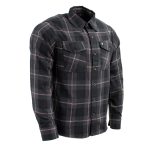 Milwaukee Leather MNG11647 Men’s Black with Grey and Red Long Sleeve Cotton Flannel Shirt