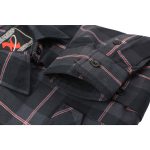 Milwaukee Leather MNG11647 Men’s Black with Grey and Red Long Sleeve Cotton Flannel Shirt - Image 7