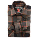 Milwaukee Leather MNG11648 Men’s Grey with Brown and Orange Long Sleeve Cotton Flannel Shirt - Image 9