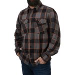 Milwaukee Leather MNG11648 Men’s Grey with Brown and Orange Long Sleeve Cotton Flannel Shirt - Image 5