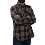 Milwaukee Leather MNG11648 Men’s Grey with Brown and Orange Long Sleeve Cotton Flannel Shirt - Image 6