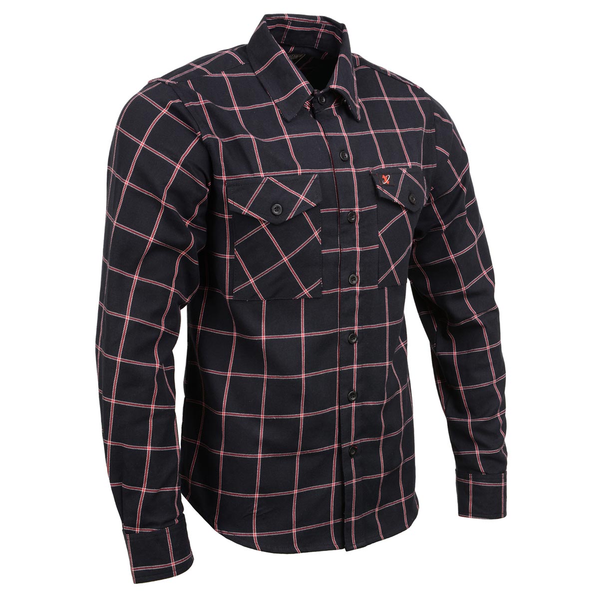 Milwaukee Leather MNG11651 Men’s Black and Red Long Sleeve Cotton Flannel Shirt