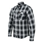 Milwaukee Leather MNG11654 Men’s Black and White Long Sleeve Cotton Flannel Shirt - Image 5