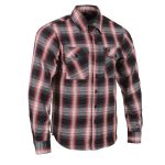 Milwaukee Leather MNG11659 Men’s Black and White with Red Long Sleeve Cotton Flannel Shirt