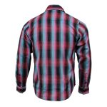 Milwaukee Leather MNG11660 Men’s Black and Pink with Blue Long Sleeve Cotton Flannel Shirt - Image 2