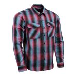 Milwaukee Leather MNG11660 Men’s Black and Pink with Blue Long Sleeve Cotton Flannel Shirt