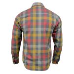 Milwaukee Leather MNG11661 Men’s Gray and Red with Yellow Long Sleeve Cotton Flannel Shirt - Image 2