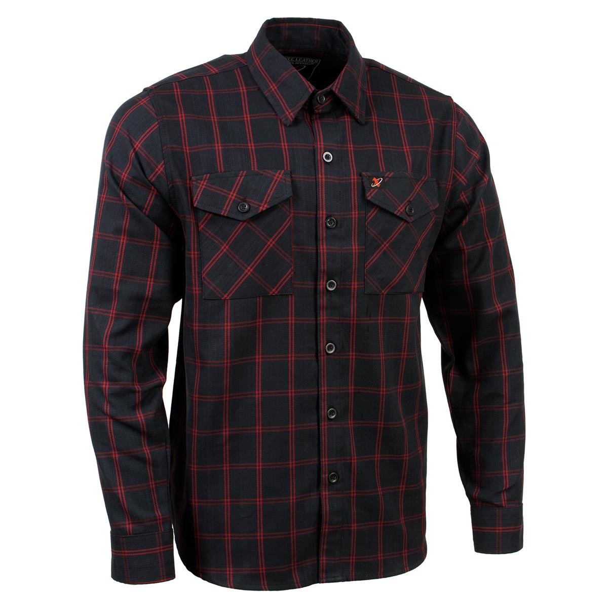 Milwaukee Leather MNG11665 Men’s Black and Red Long Sleeve Cotton Flannel Shirt