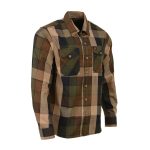 Milwaukee Leather MNG11667 Men’s Brown and Beighe Long Sleeve Cotton Flannel Shirt